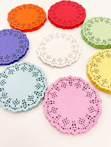Doily de hada rosa de 4,5", 100 unidades