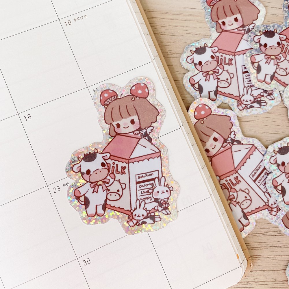 Pegatina de Little Moo &amp; Milk