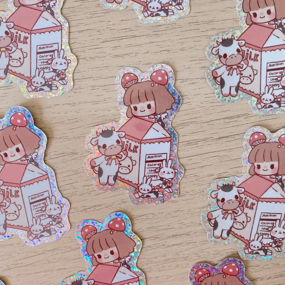 Pegatina de Little Moo &amp; Milk