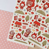 Cherry Rabbit Little Red Riding Hood Sticker Sheet 086