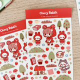 Cherry Rabbit Little Red Riding Hood Sticker Sheet 086