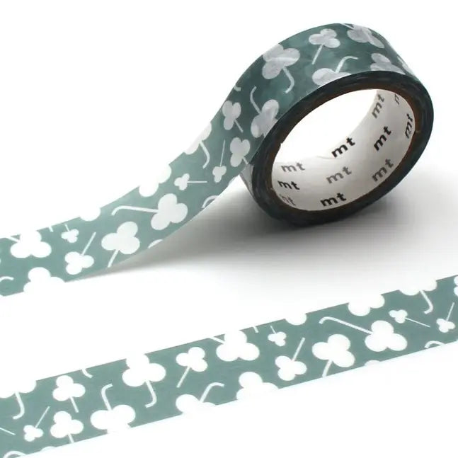 MT Washi Tape - Clover Sillhouette

mt is the original washi masking tape, made in Japan by Kamoi Kakoshi. mt is colourful tape which is easy to tear by hand and reposition on nearly any surface. Write on it, layer it, and use it on paper, gifts, objects or the wall (mt won't damage paint - why not make a tape collage?) mt washi masking tape is now sold throughout the world in hundreds of colours and patterns.

Enjoy mt as a part of your daily life, adding a little colour everywhere.

All tapes are 15mm x 7