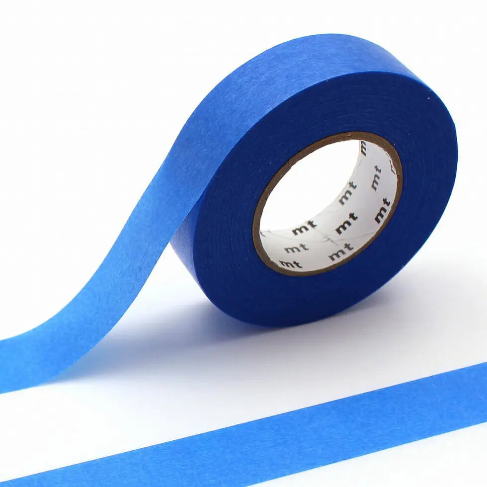 MT Washi Tape - Ganshin Blue

mt is the original washi masking tape, made in Japan by Kamoi Kakoshi. mt is colourful tape which is easy to tear by hand and reposition on nearly any surface. Write on it, layer it, and use it on paper, gifts, objects or the wall (mt won't damage paint - why not make a tape collage?) mt washi masking tape is now sold throughout the world in hundreds of colours and patterns.

The brilliant, saturated color of 'ganshin' tape is created when the base paper is dyed with colored re