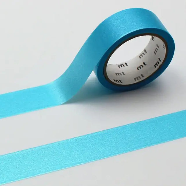 MT Washi Tape - Silky Light Blue

mt is the original washi masking tape, made in Japan by Kamoi Kakoshi. mt is colourful tape which is easy to tear by hand and reposition on nearly any surface. Write on it, layer it, and use it on paper, gifts, objects or the wall (mt won't damage paint - why not make a tape collage?) mt washi masking tape is now sold throughout the world in hundreds of colours and patterns.

Enjoy mt as a part of your daily life, adding a little colour everywhere.

All tapes are 15mm x 7m 