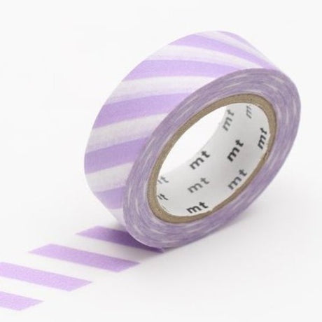 MT Washi Tape - Stripe Lilac 2

mt is the original washi masking tape, made in Japan by Kamoi Kakoshi. mt is colourful tape which is easy to tear by hand and reposition on nearly any surface. Write on it, layer it, and use it on paper, gifts, objects or the wall (mt won't damage paint - why not make a tape collage?) mt washi masking tape is now sold throughout the world in hundreds of colours and patterns.

Enjoy mt as a part of your daily life, adding a little colour everywhere.

All tapes are 15mm x 7m (0