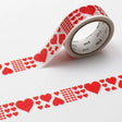 MT Washi Tape -&nbsp;Heart Red

mt is the original washi masking tape, made in Japan by Kamoi Kakoshi. mt is colourful tape which is easy to tear by hand and reposition on nearly any surface. Write on it, layer it, and use it on paper, gifts, objects or the wall (mt won't damage paint - why not make a tape collage?) mt washi masking tape is now sold throughout the world in hundreds of colours and patterns.

Enjoy mt as a part of your daily life, adding a little colour everywhere.

All tapes are 15mm x 7m (0