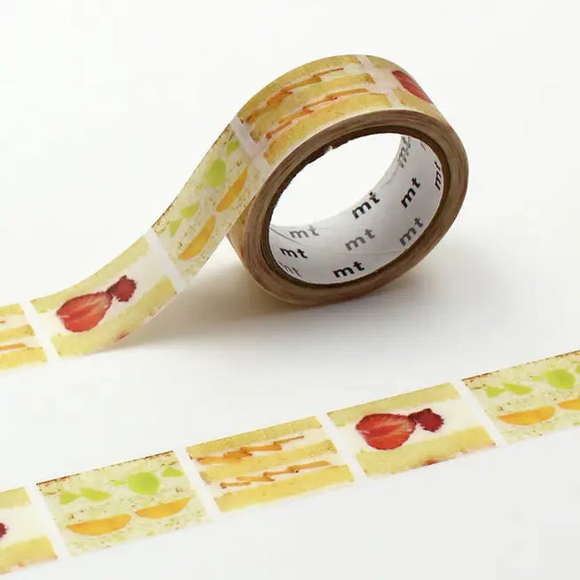 MT ex Washi Tape - Fruit Sandwich

mt is the original washi masking tape, made in Japan by Kamoi Kakoshi. mt is colourful tape which is easy to tear by hand and reposition on nearly any surface. Write on it, layer it, and use it on paper, gifts, objects or the wall (mt won't damage paint - why not make a tape collage?) mt washi masking tape is now sold throughout the world in hundreds of colours and patterns.

Enjoy mt as a part of your daily life, adding a little colour everywhere.

All tapes are 15mm x 7m