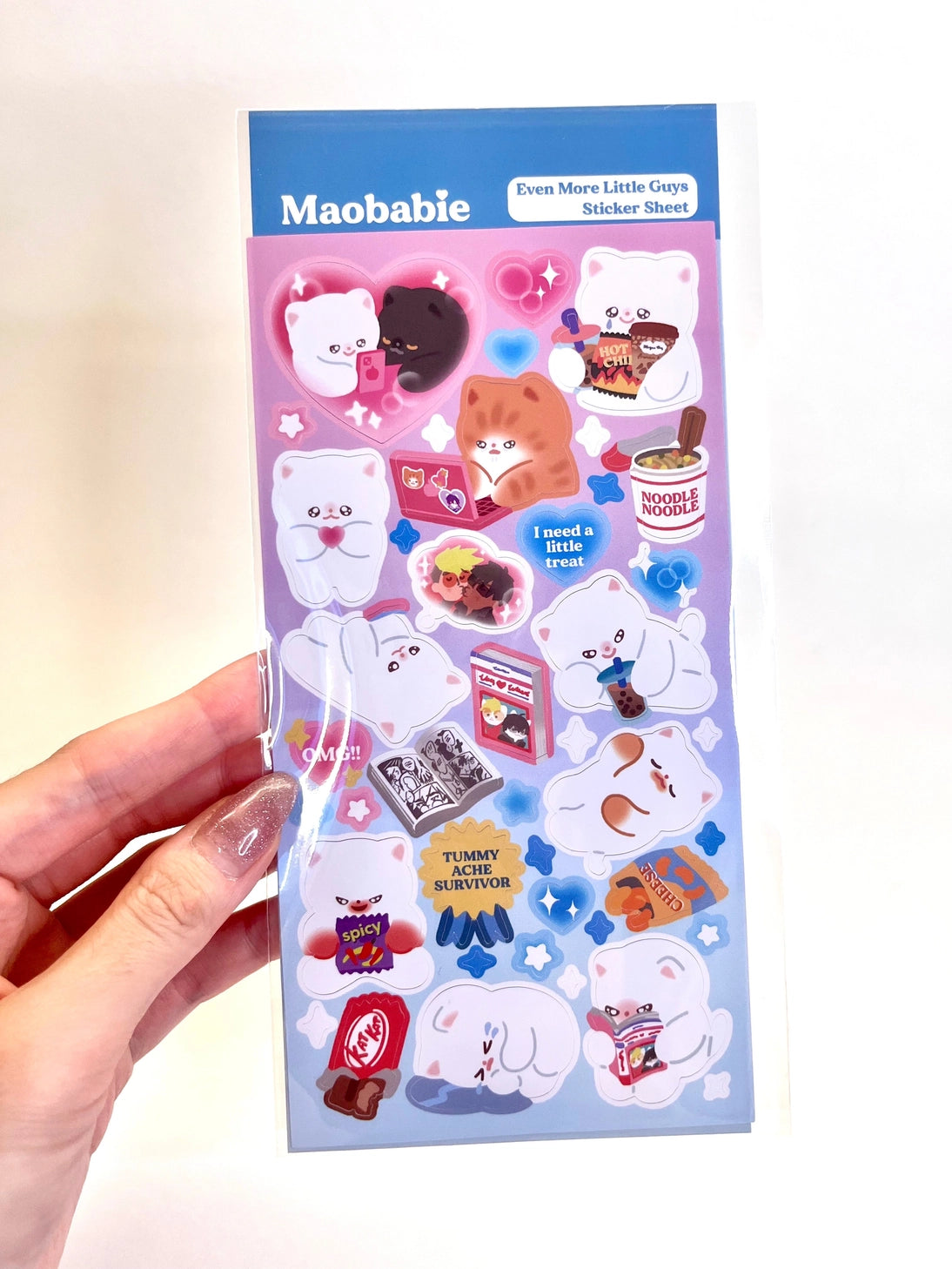 As Maobabie, we present our Sticker Sheet - Even More Little Guys, crafted with love by our indie artist, Jennie. Printed on matte vinyl paper, this sheet measures 210mmx170mm, making it an ideal size for decorating your phone, laptop, or any other surface. Get ready to experience our cute and soft illustrations, bringing a touch of charm to your everyday items. With Maobabie, it's all about adding a dash of whimsy to your world.

Includes one (1) sticker sheet
