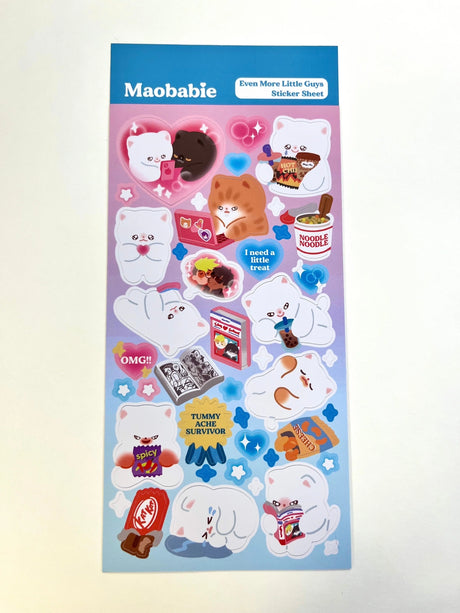 As Maobabie, we present our Sticker Sheet - Even More Little Guys, crafted with love by our indie artist, Jennie. Printed on matte vinyl paper, this sheet measures 210mmx170mm, making it an ideal size for decorating your phone, laptop, or any other surface. Get ready to experience our cute and soft illustrations, bringing a touch of charm to your everyday items. With Maobabie, it's all about adding a dash of whimsy to your world.

Includes one (1) sticker sheet