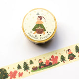 Illustrator Mariko Fukuoka's cute foil-embossed masking tape.
In the forest, a woman and squirrel, are gathering nuts and having a tea party. The sparkling gold foil stamping adds a design accent. Cut short to use as stickers, or as a pop point in wrapping or decoration.


✨ Product Features

Gold foil stamping for a subtle, elegant shine
Perfect for decorating planners, journals, cards, gifts, and scrapbooks
High‑quality Cozyca Products washi tape
Size: 20 mm × 5 m