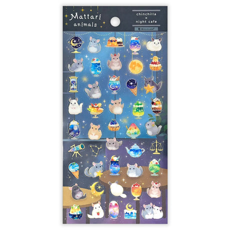 These are transparent stickers with cute relaxed animals and shining gold leaf.
I charmingly depicted the calm atmosphere of a night café and a relaxing chinchilla. Perfect for any journal or planner.



Height 165× Width 90mm
Transparent Stickers

Sticker Gold Foil Stamping Finish

Pattern Backing Card