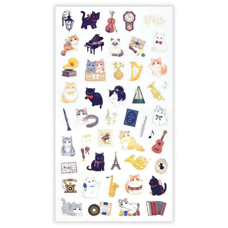 Mattari Animals Kitten x Music Sticker Sheet

These are transparent stickers with cute relaxed animals and shining gold leaf.
I drew cats playing pranks on instruments and relaxing freely. Perfect for any journal or planner.



Height 165× Width 90mm
Transparent Stickers

Sticker Gold Foil Stamping Finish

Pattern Backing Card