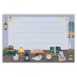 Relaxing Animals Day - A mini-letter depicting the days of each animal living in
a relaxed manner.
I drew a penguin enjoying reading in the study with candles and lights.
It is a size that can hold a photo (DSC format, L format) and can be mailed at a standard price.

Length 98× Width 148mm
8 pieces of stationery, 4 envelopes