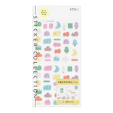 The 'Loose Pattern Sandwich' is a sticker that is perforated and separated with perforations, sandwiching letters between them.