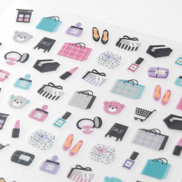 Midori Sticker Sheet - Shopping


The "shopping pattern" is a design that evokes the image of fun shopping, mainly cosmetics. It is put together in a cute and calm tone.