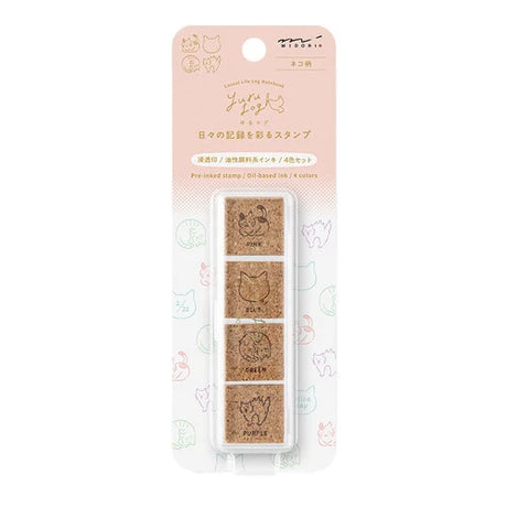 Midori Yuru Log Pre-inked Stamp - Cat