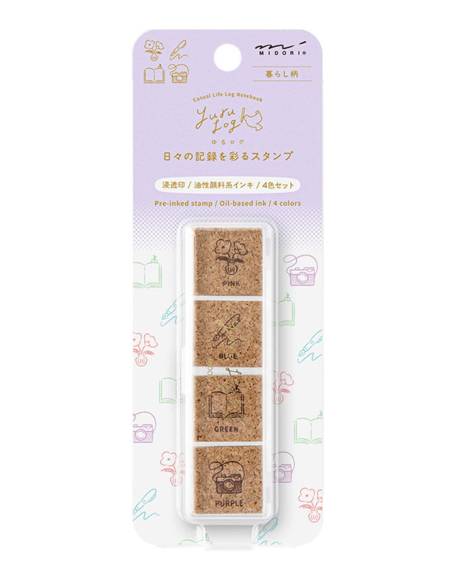 Midori Yuru Log Pre-inked Stamp - Daily Life