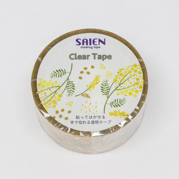 Cinta adhesiva transparente PET con diseño de flor de mimosa
