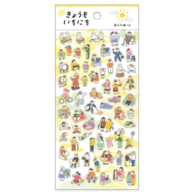 This sticker depicts the state of life in one day.
People like that and people like this that I see in the city...
You can enjoy a piece full of humor.
This sticker is easy to use for vertical and schedule books!

• This package includes 1&nbsp;sheet of sticker
• Material: Transparent PET, matte varnish
• Package measures approx. H202 x W93 x D1mm
• Made in Japan