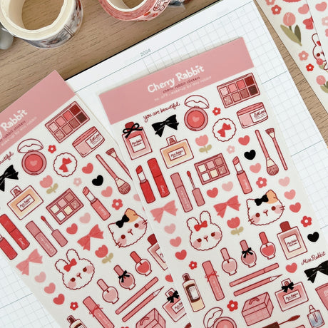Cherry Rabbit Miss Rabbit Makeup Sticker Sheet