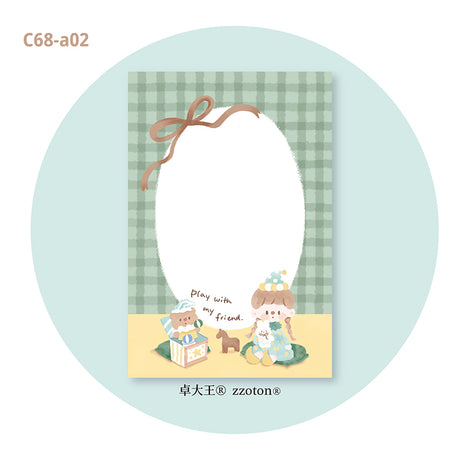 Molinta - Antique Toy A7 Notepad

Enjoy 50 sheets of this adorable design of antique styles paired with cute toys in a notepad! It can be personalized with hole punches to add to your binder or be pasted in your notebook to brighten up your pages.

Specifications: 80mmx120mm
Material: 100g white kraft paper
Number of pages: 50