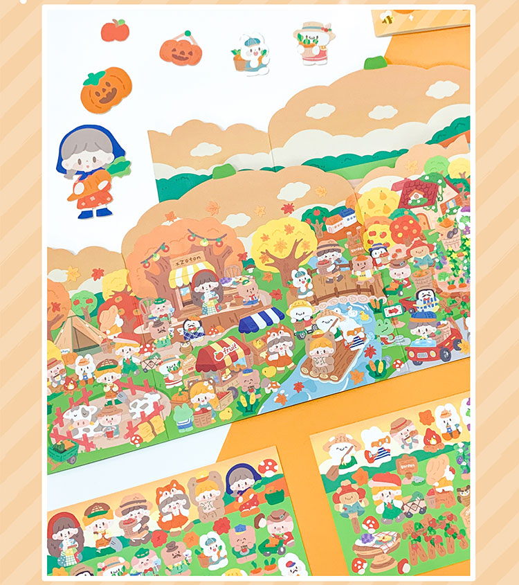Molinta - Autumn Orchard Large Scene Sticker Set

Get ready for autumn with this fun sticker scene! With this cute activity, you'll receive a double-sided, standing autumn orchard themed background and 5 sticker sheets to decorate with!

164mm x 185 mm
Material: Paper, PVC