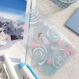 Molinta - Cherry Blossom Rain M5 Loose Leaf Storage Folder

Store all your little vinyl stickers, sticker flakes, memo sheets, and scraps used for journaling in this folder and retrieve it whenever you need conveniently in your binder!

Specifications: 67mmx110mm
Material: Cast PP