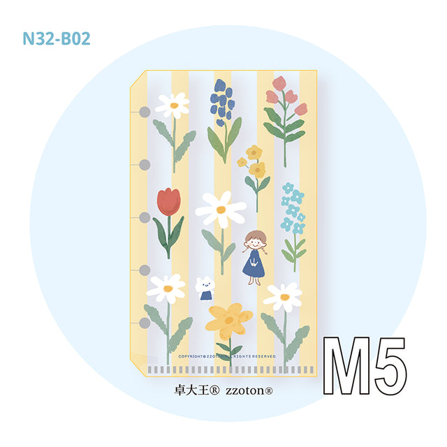 Molinta - Garden M5 Loose Leaf Storage Folder

Store all your little vinyl stickers, sticker flakes, memo sheets, and scraps used for journaling in this folder and retrieve it whenever you need conveniently in your binder!

Specifications: 67mmx110mm
Material: Cast PP
