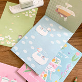 Molinta - Gentle Dreams A5 Colored Notepad

Enjoy 5 sets of 12 different designs that total to 60 sheets that can be used for various purposes such as gift wrapping or making cute collages in your journal!

Specifications: 148mmx210mm
Material: 100g white kraft paper
Full color pages inside
Number of pages: 60
