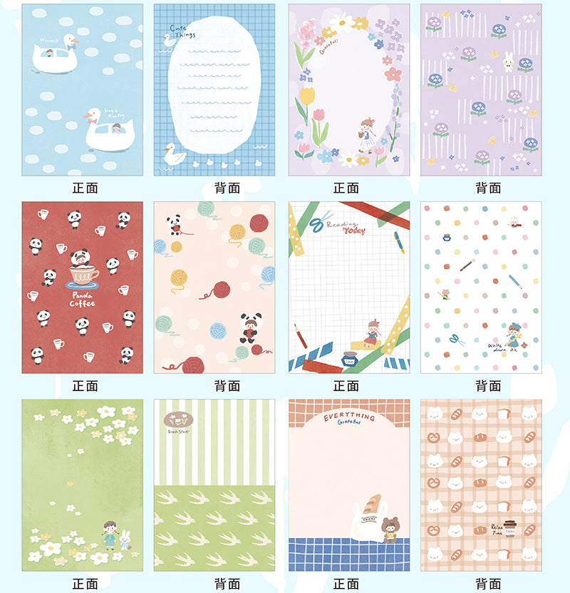 Molinta - Gentle Dreams A5 Colored Notepad

Enjoy 5 sets of 12 different designs that total to 60 sheets that can be used for various purposes such as gift wrapping or making cute collages in your journal!

Specifications: 148mmx210mm
Material: 100g white kraft paper
Full color pages inside
Number of pages: 60