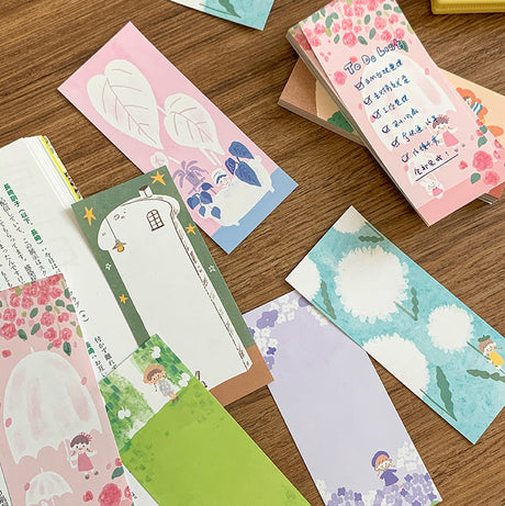 Molinta - Long Sticky Notes

Take notes or decorate your planner with this cute sticky note set! This set includes 6 different patterns!

48mm x 105mm
120g white kraft paper
48 sheets - 6 different patterns within the sticky note pad