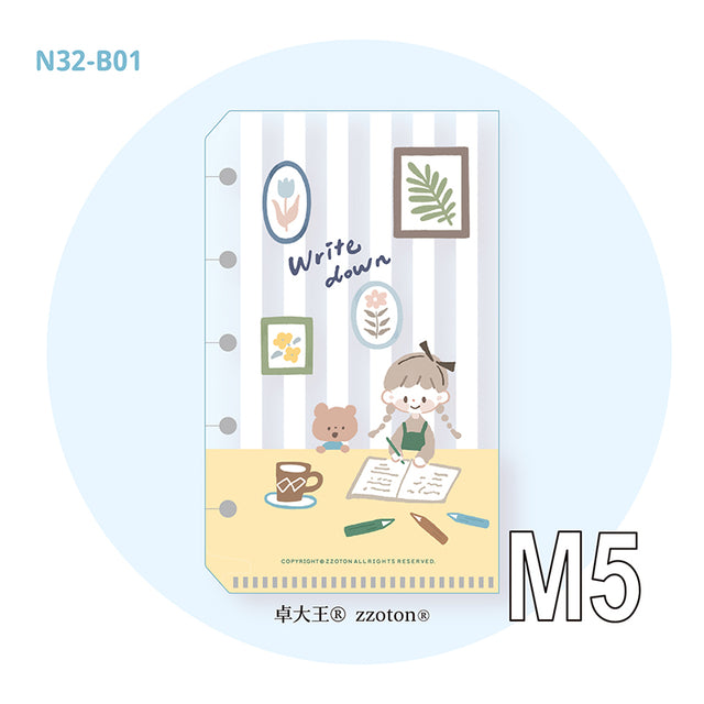 Molinta - Makes a Notebook M5 Loose Leaf Storage Folder

Store all your little vinyl stickers, sticker flakes, memo sheets, and scraps used for journaling in this folder and retrieve it whenever you need conveniently in your binder!

Specifications: 67mmx110mm
Material: Cast PP