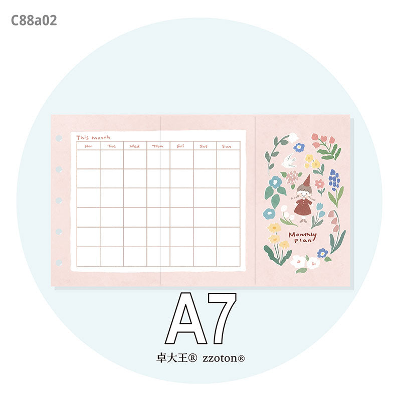 Molinta - Monthly Plan A7 Tri-Fold Pages

Plan out your month with a full, undated monthly layout including a tracker for habits, a monthly review, and a to do list!

Specifications: 220mmx120mm
Material: 120g white craft

Number of pages: 10