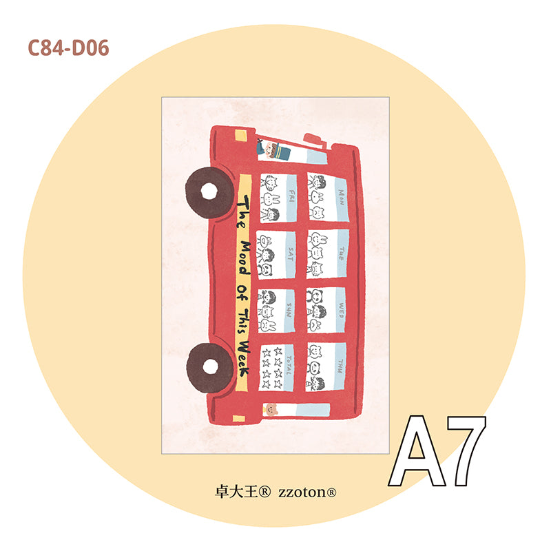 Molinta - Mood Bus A7 Memo Pad

Enjoy 20 sheets of this memo pad to track your moods throughout the entire week to add to your journaling experience!

Specifications: 80mmx120mm
Material: 120g white kraft paper
Number of pages: 20