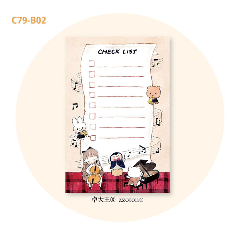 Molinta - Music In Progress A7 Memo Pad

Enjoy 50 sheets of this music inspired memo pad to check off all your tasks and add to your writing experience!

Specifications: 80mmx120mm
Material: 100g white kraft paper
Number of pages: 50