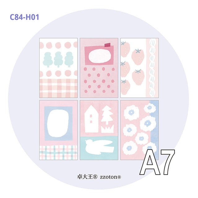Molinta - Pink Memories A7 Memo Sheets

Enjoy these cute memo sheets with 6 different patterns front and back! 4 pages of each pattern.

Specifications: 80mmx120mm
Material: 120g cotton paper

Number of pages: 24