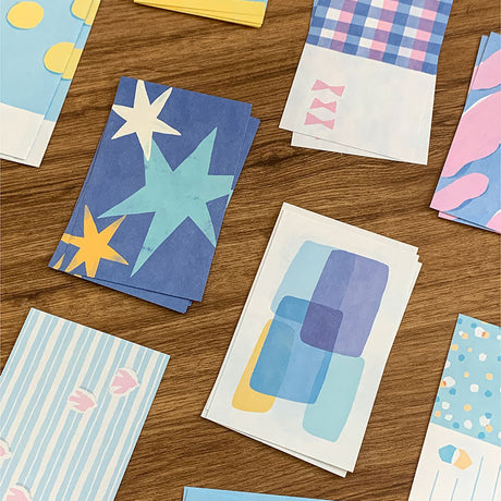 Molinta - Quiet Blues A7 Memo Sheets

Enjoy these cute memo sheets with 6 different patterns front and back! 4 pages of each pattern.

Specifications: 80mmx120mm
Material: 120g cotton paper

Number of pages: 24