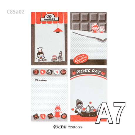 Molinta - Red and Brown A7 Memo Pad

This includes 4 different designs that were created through a risograph printing process to achieve a nostalgic feel. The colors vary in depth, and the images on each sheet will have slight color registration deviations which is the unique feature of RISO printing.

Specifications: 80mmx120mm
Material: 100g cotton paper

Number of pages: 16