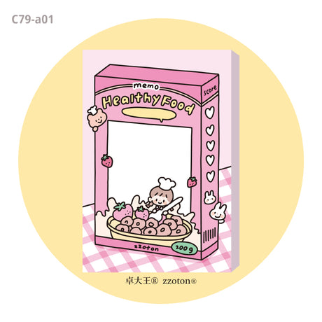 Molinta - Sweetheart Cereal A7 Memo Pad

Enjoy 50 sheets of this pink cereal box inspired memo pad to add to your journaling experience!

Specifications: 80mmx120mm
Material: 100g white kraft paper
Number of pages: 50