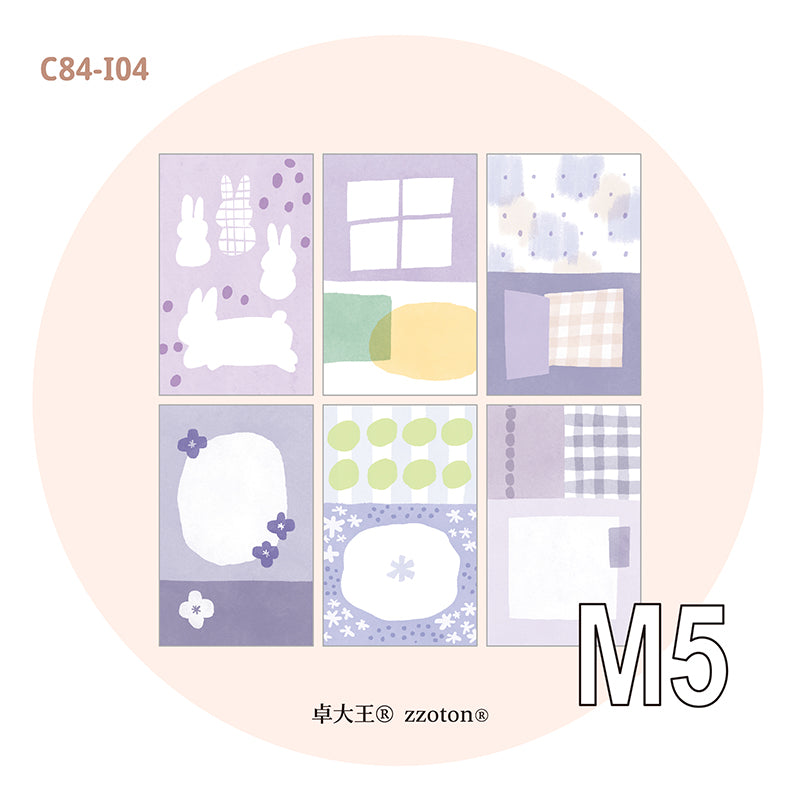 Molinta - Taro Paste Light Purple M5 Memo Sheets

Enjoy these cute memo sheets with 6 different patterns front and back! 4 pages of each pattern.

Specifications: 67mmx105mm
Material: 120g cotton paper

Number of pages: 24