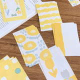 Molinta - Warm Yellow Permeates A7 Memo Sheets

Enjoy these cute memo sheets with 6 different patterns front and back! 4 pages of each pattern.

Specifications: 80mmx120mm
Material: 120g cotton paper

Number of pages: 24