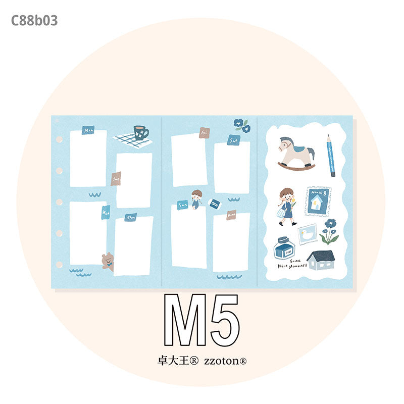 Molinta - Weekly Plan M5 Tri-Fold Pages

Plan out your week with a full, undated weekly layout split into three sections to customize with your own creative touch!

Specifications: 183mmx105mm
Material: 120g white craft

Number of pages: 10
