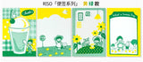 Molinta - Yellow and Green M5 Memo Pad

This includes 4 different designs that were created through a risograph printing process to achieve a nostalgic feel. The colors vary in depth, and the images on each sheet will have slight color registration deviations which is the unique feature of RISO printing.

Specifications: 67mm x105mm
Material: 100g cotton paper

Number of pages: 16
