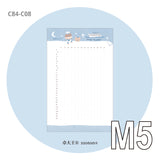 Molinta M5 Memo Paper - Sailor Sleep Log

Designed with a gentle sailor‑themed aesthetic, this memo pad helps you track your sleep in a simple, soothing way — perfect for journaling, planning, or building mindful habits.

Specifications: 67mm x 105mm
Double-sided
Material: 120g white kraft paper
Number of pages: 20
Includes 1 design