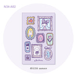Introducing conveniently pocket sized M5 sticker books with release paper that can store all your loose stickers or precious vinyl stickers that can be pasted and reused whenever you desire! Each one has a sweet and cute design on the front!