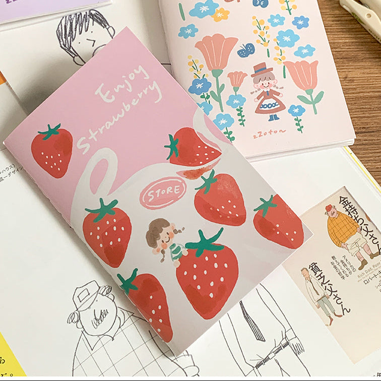 Introducing conveniently pocket sized M5 sticker books with release paper that can store all your loose stickers or precious vinyl stickers that can be pasted and reused whenever you desire! Each one has a sweet and cute design on the front!