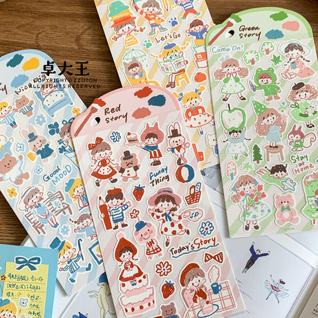 Featuring an adorable collection of daily illustrations sorted by color, these sticker sheets adds a lively, whimsical touch to planners, cards, photo albums, and creative projects. Each design is printed on durable sticker paper for crisp colors and long‑lasting use.
