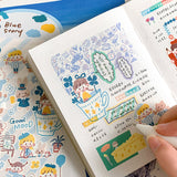 Featuring an adorable collection of daily illustrations sorted by color, these sticker sheets adds a lively, whimsical touch to planners, cards, photo albums, and creative projects. Each design is printed on durable sticker paper for crisp colors and long‑lasting use.