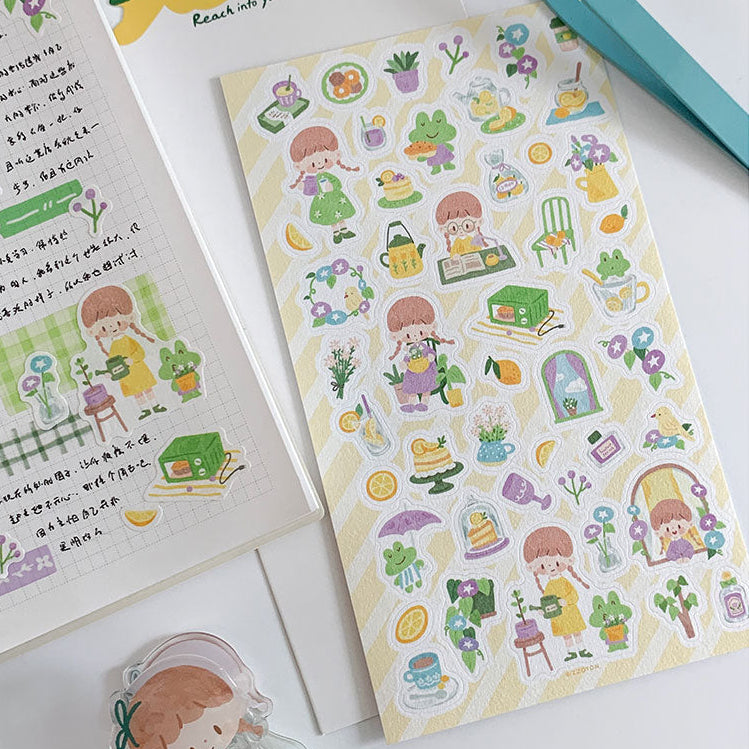 Featuring an adorable collection of lemon themed illustrations, this sticker sheet adds a sweet, whimsical touch to planners, cards, photo albums, and creative projects. Each design is printed on durable paper with vibrant colors for easy decoration!