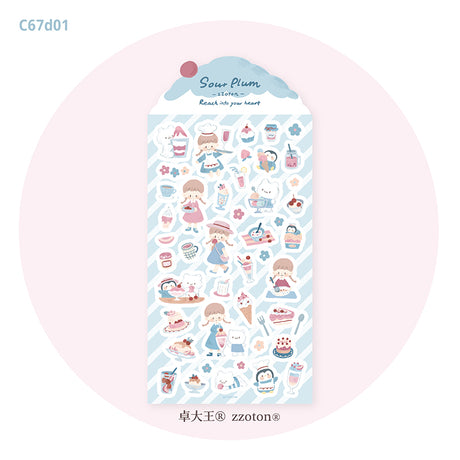 Featuring an adorable collection of plum themed illustrations, this sticker sheet adds a sweet, whimsical touch to planners, cards, photo albums, and creative projects. Each design is printed on durable paper with vibrant colors for easy decoration!